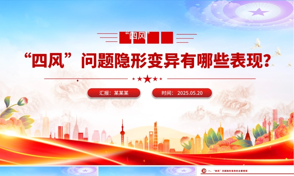 精品“四风”问题隐形变异有哪些表现PPT廉政微党课.pptx