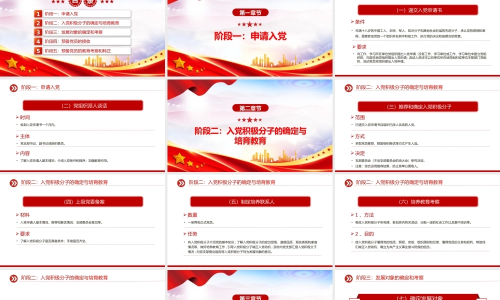 精品党务知识PPT发展党员的5个阶段25个步骤课件下载.pptx