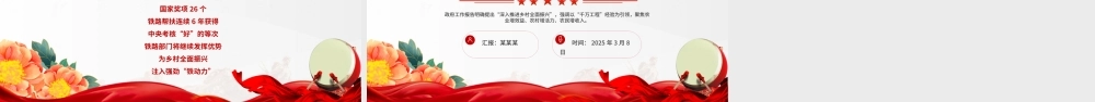 聚焦两会热词“乡村全面振兴”PPT精美风数说铁路帮扶党课.pptx