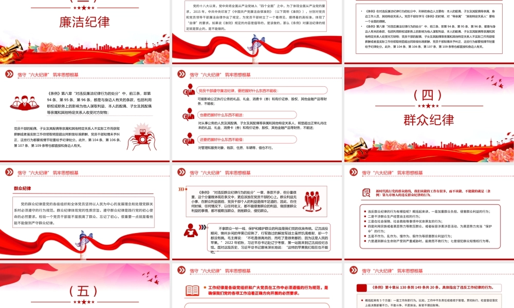恪守“六大纪律”筑牢思想根基PPT精美简洁扎实开展党纪学习教育专栏党课课件.pptx