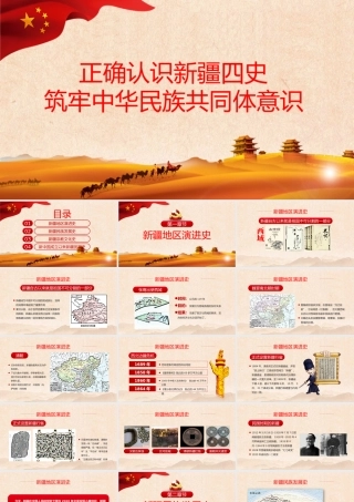 历史沧桑感地域党课之正确认识新疆四史筑牢中华民族共同体意识新疆党课PPT.pptx