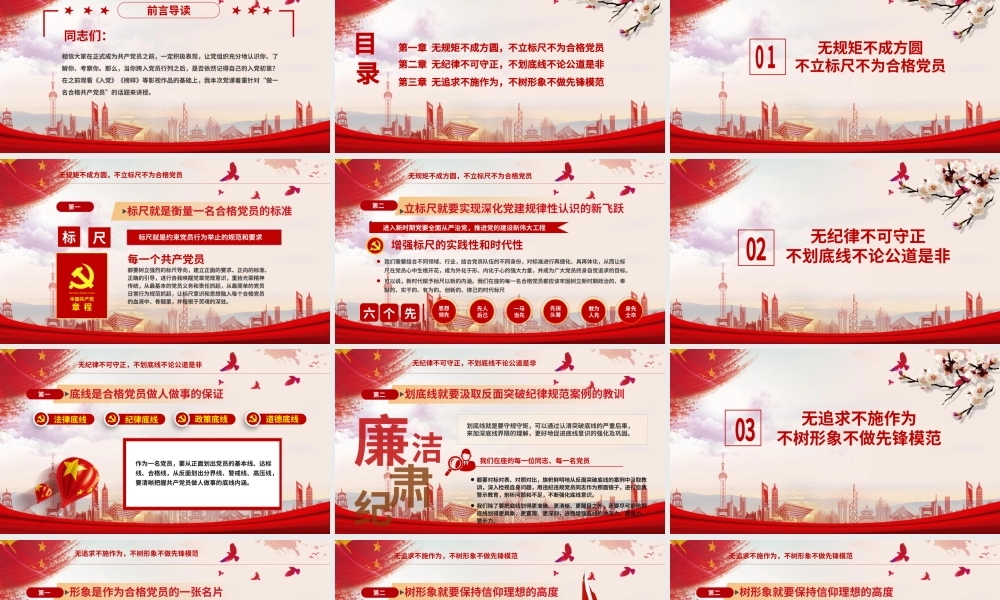 立标尺划底线树形象做新时代合格共产党员入党宣誓专题微党课PPT模板.pptx