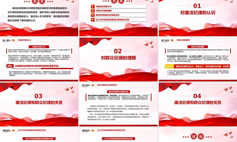 廉洁纪律和群众纪律的交流研讨PPT红色党政风党课课件.pptx