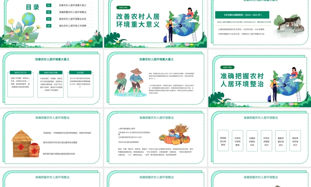 农村人居环境整治PPT整治建设宜居美丽乡村环境整治是关键专题党课课件模板.pptx