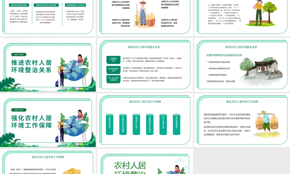 农村人居环境整治PPT整治建设宜居美丽乡村环境整治是关键专题党课课件模板.pptx