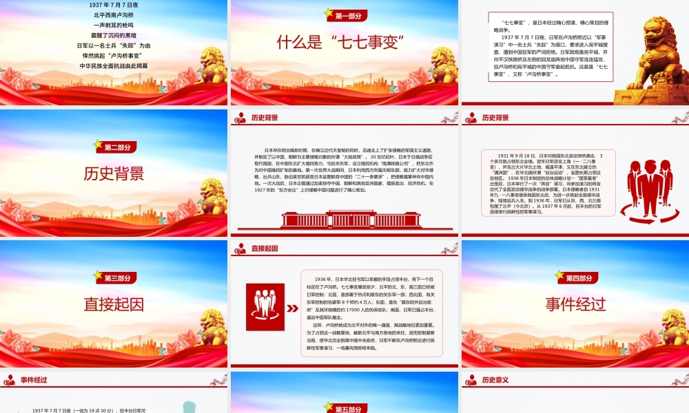 七七事变88周年PPT红色精美勿忘国耻缅怀先烈珍爱和平党课课件.pptx