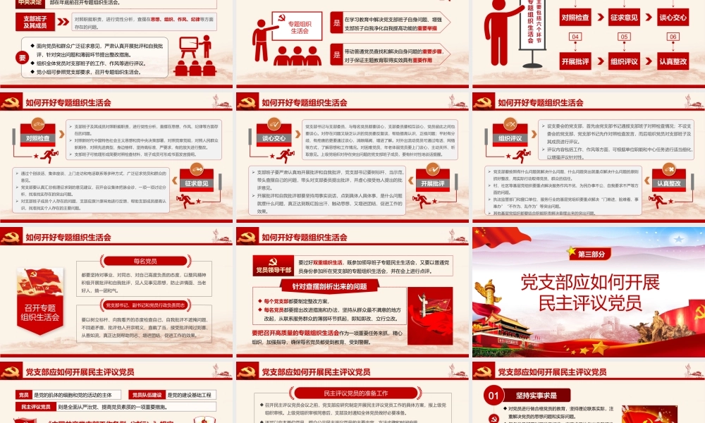 如何召开专题组织生活会和开展民主评议党员.pptx