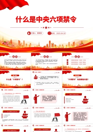 什么是中央六项禁令PPT精美简洁党的作风建设课件.pptx