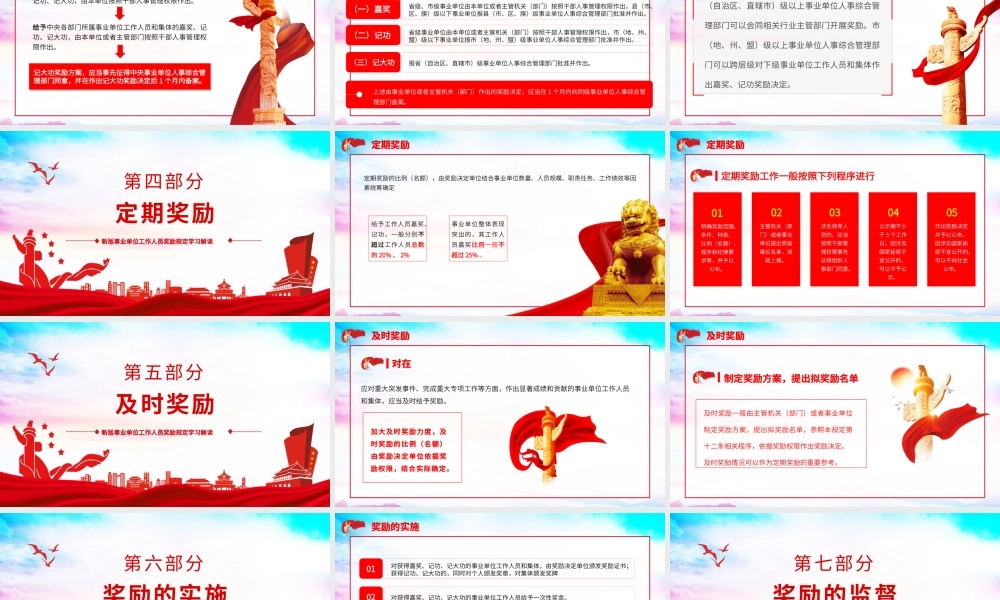 事业单位工作人员奖励规定PPT党政风新版事业单位工作人员奖励规定学习解读课件模板.pptx