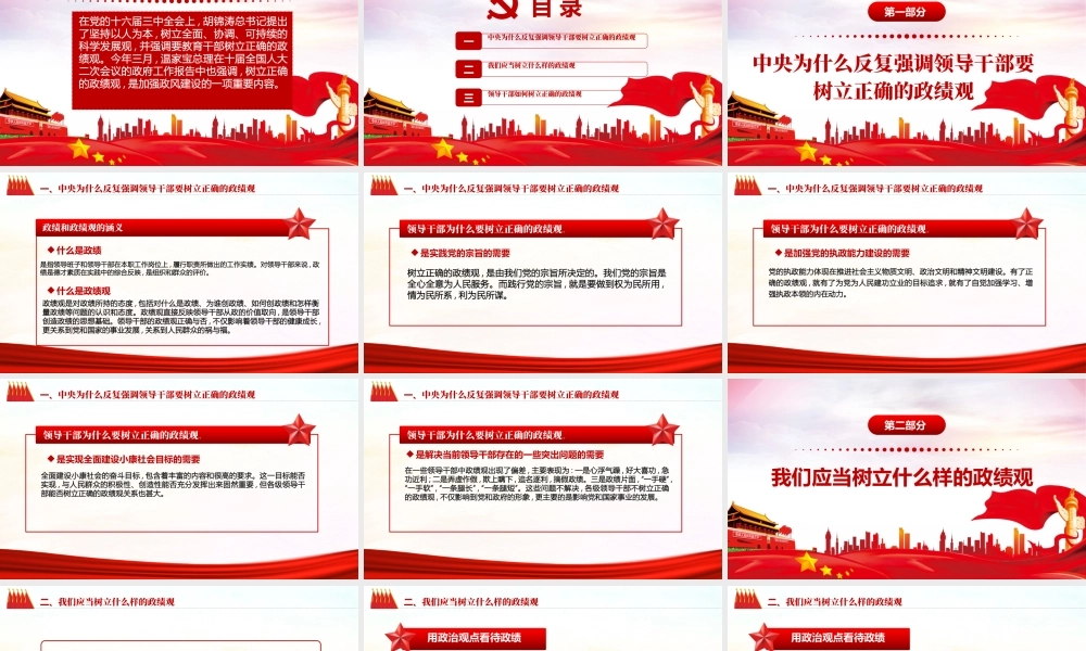 树立正确的政绩观党建专题教育党课PPT.pptx