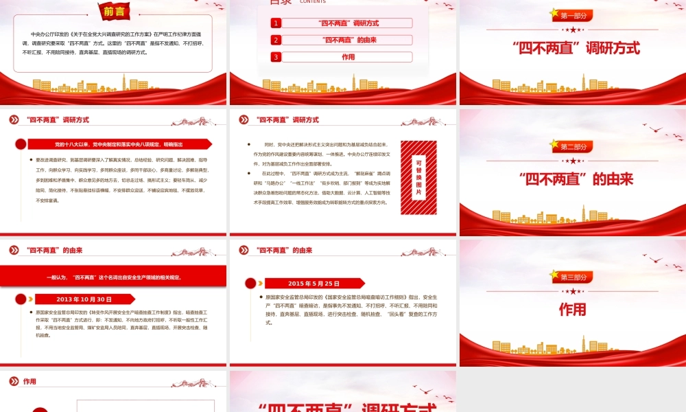 四不两直调研方式PPT简洁实用解决形式主义突出问题为基层减负微党课.pptx