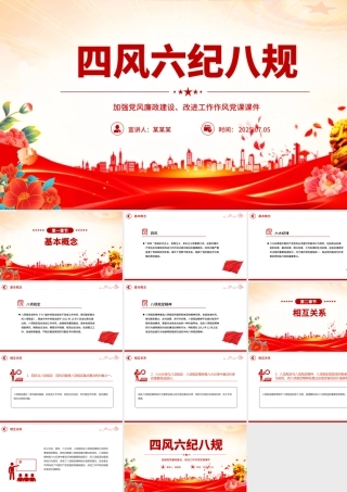 四风六纪八规PPT加强党风廉政建设改进工作作风党课.pptx