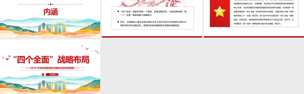 四个全面战略布局PPT简洁实用2024年党的创新理论党建知识宣传微课堂.pptx