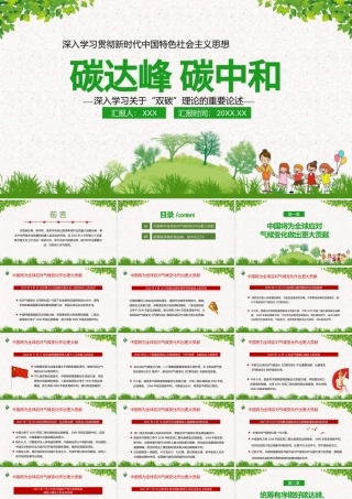 碳达峰碳中和PPT深入学习贯彻关于双碳理论的重要论述环保党课课件.pptx