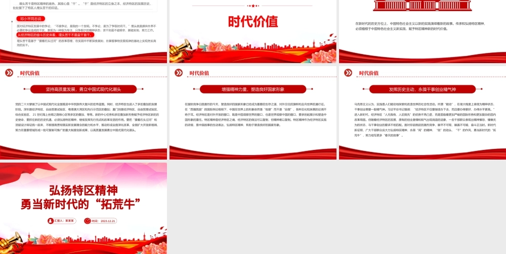 特区精神PPT敢闯敢试敢为人先埋头苦干中国共产党人精神谱系党课.pptx