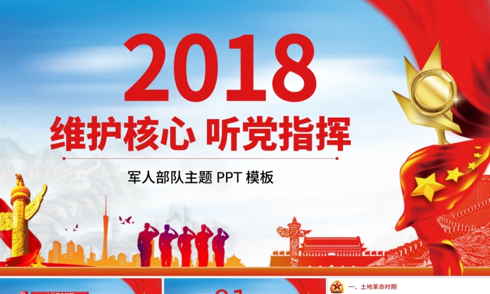 维护核心听党指挥部队军队主题PPT模板.pptx