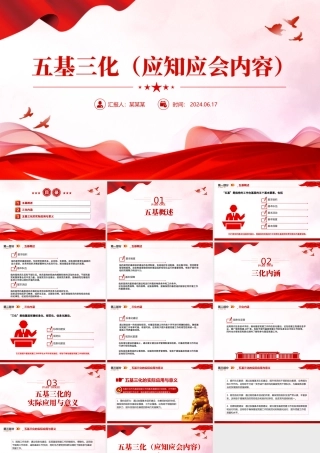 五基三化应知应会内容PPT红色大气党的工作在基层的五个基本要素与三化内涵微党课课件.pptx