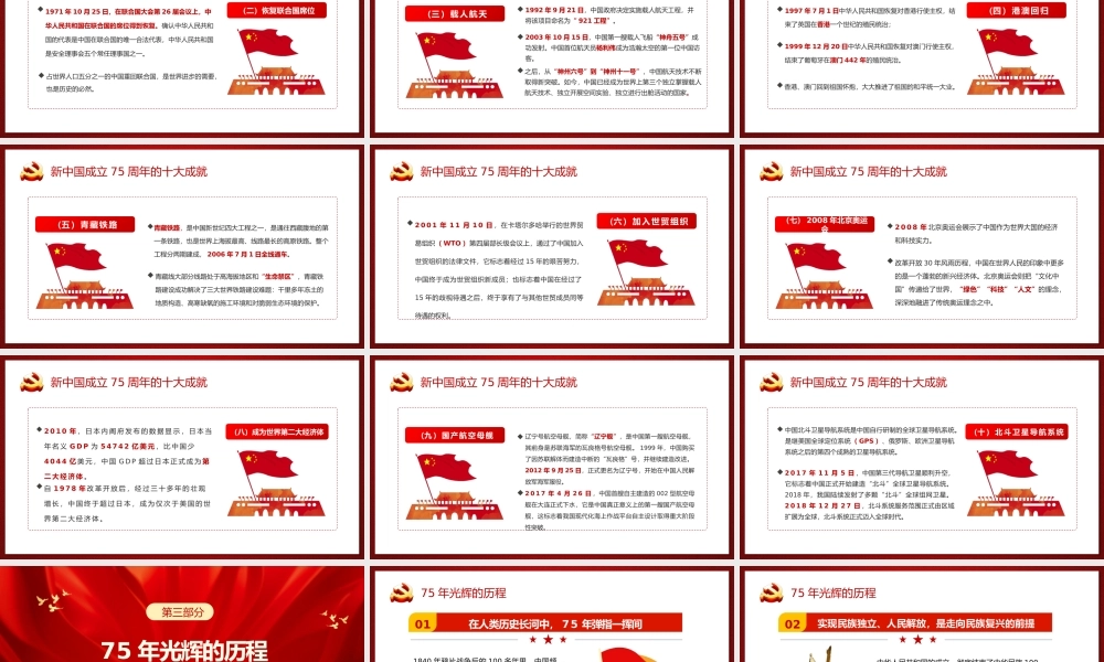 喜迎国庆庆祝建国75周年PPT红色精美党课课件.pptx