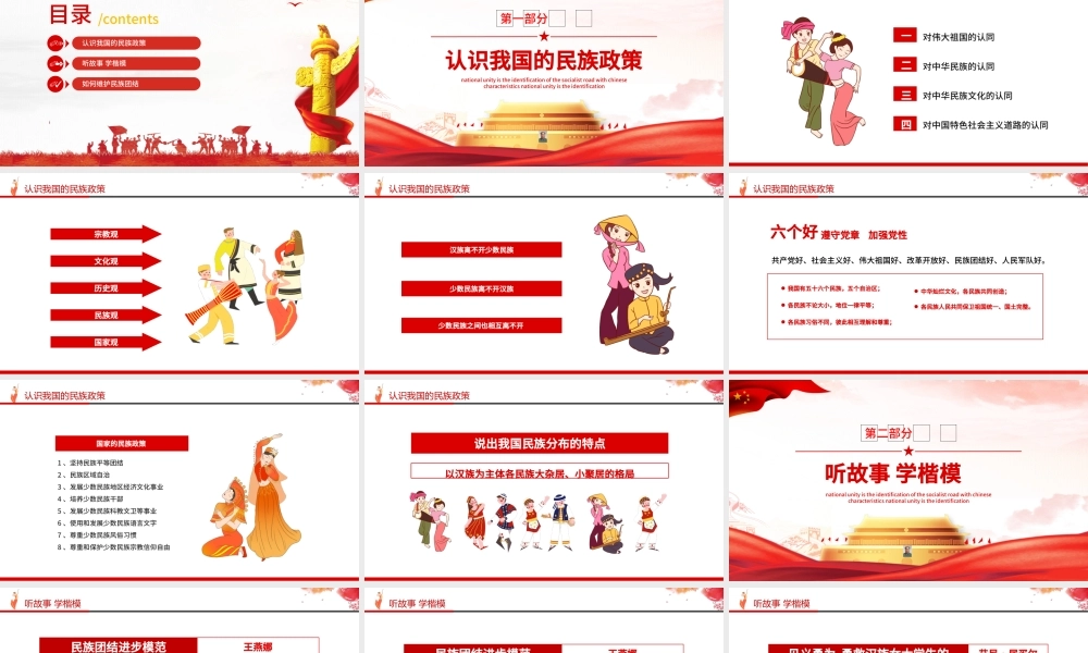 小我融入大我争做民族团结“石榴籽”PPT红色党政风民族团结主题课件模板.pptx