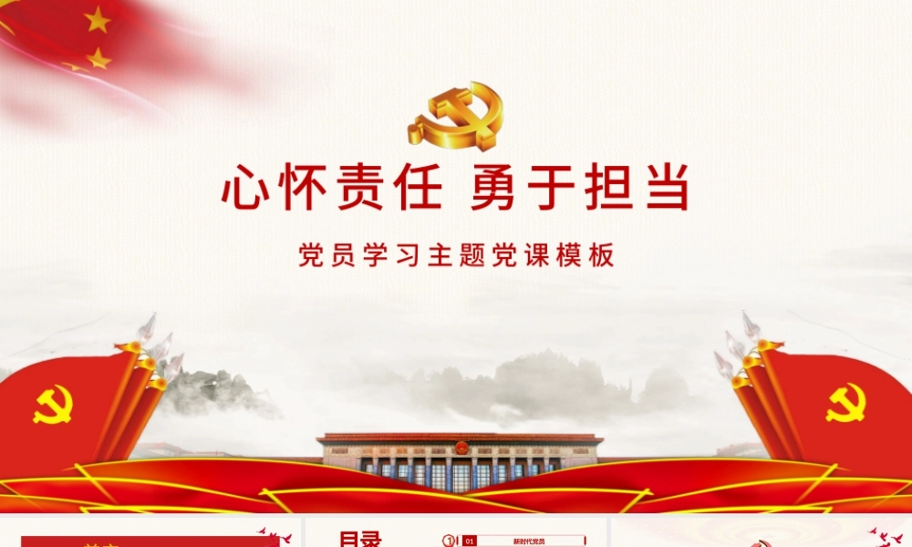 心怀责任勇担当党政模板.pptx