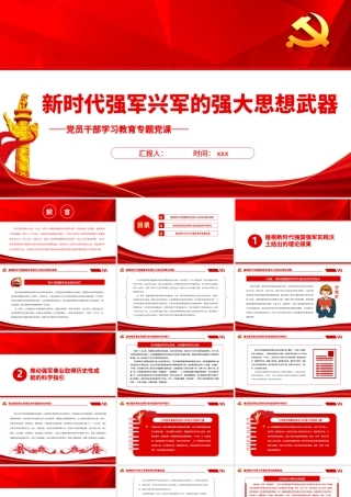 新时代强军兴军的强大思想武器PPT党政风党员干部学习教育专题党课.pptx