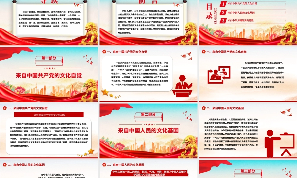 研究我们的文化主体性来源ppt大气党政风坚定中华文明的文化自信党群党支部党员干部学习培训党课课件.pptx