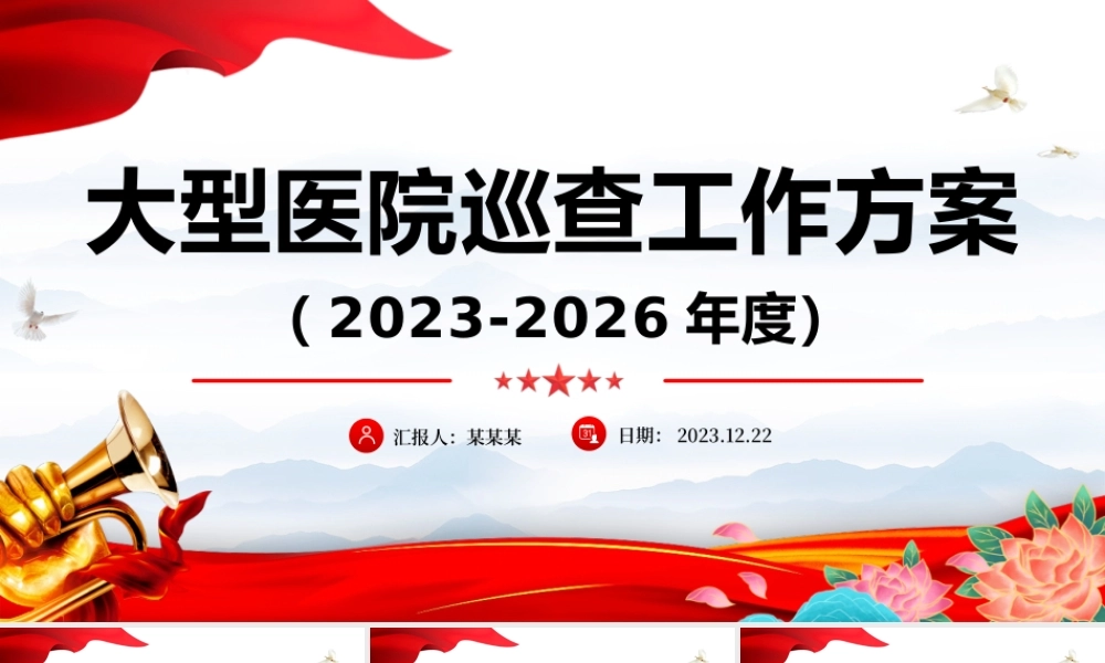 一文读懂大型医院巡查工作方案PPT大气简洁公立医院党建课件.pptx