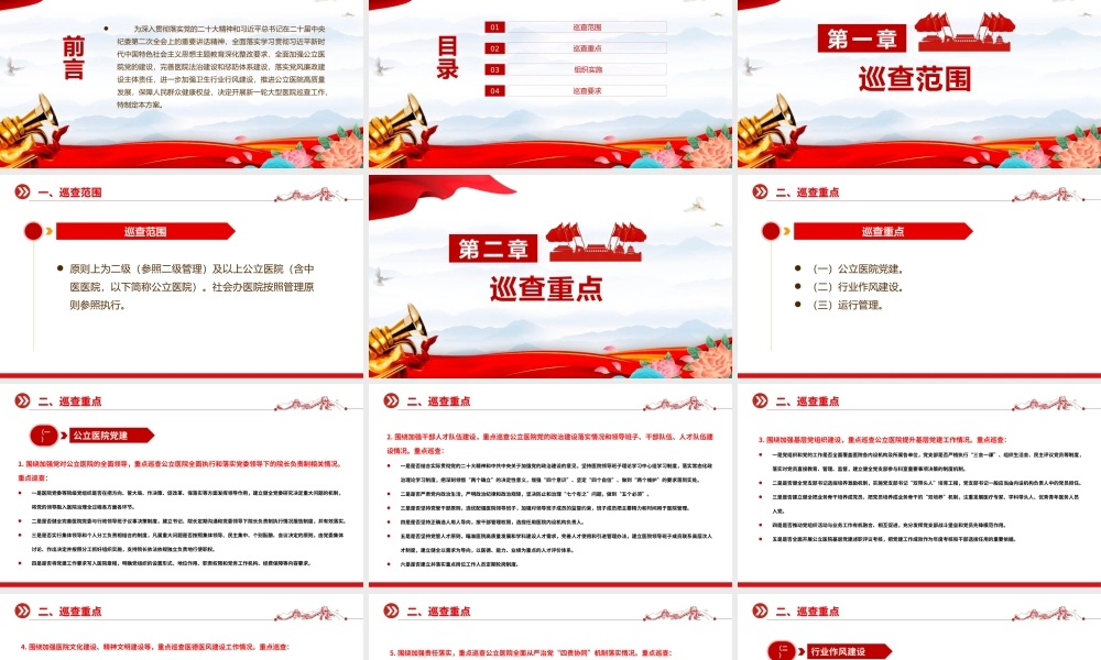 一文读懂大型医院巡查工作方案PPT大气简洁公立医院党建课件.pptx