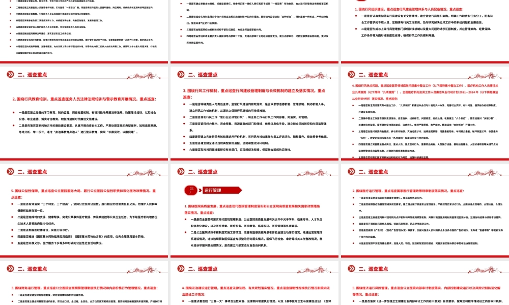 一文读懂大型医院巡查工作方案PPT大气简洁公立医院党建课件.pptx