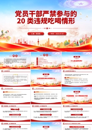 一文读懂党员干部严禁参与的20类违规吃喝情形PPT课件.pptx