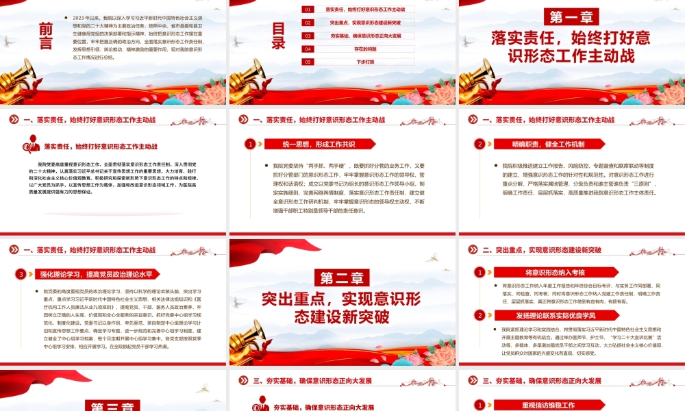 医院意识形态工作报告PPT精美大气医疗系统党建述职汇报模板.pptx