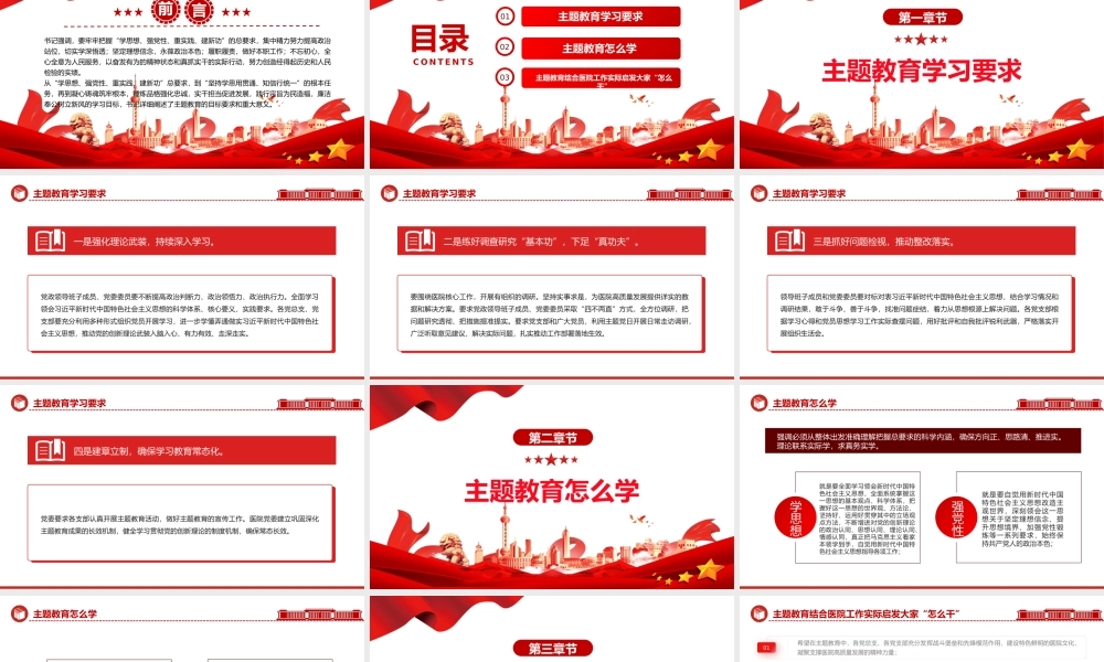 医院主题教育党课PPT红色简洁学深悟透重实效实干笃行显担当医疗卫生系统主题党课.pptx