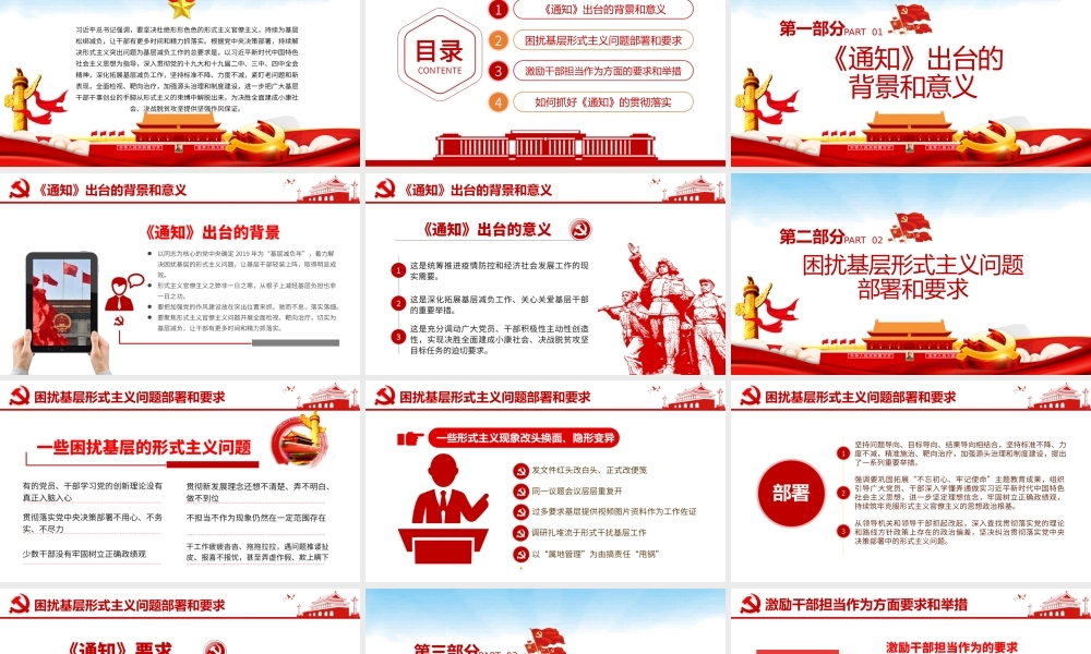 原创党建为基层减负解决形式主义突出问题PPT.pptx