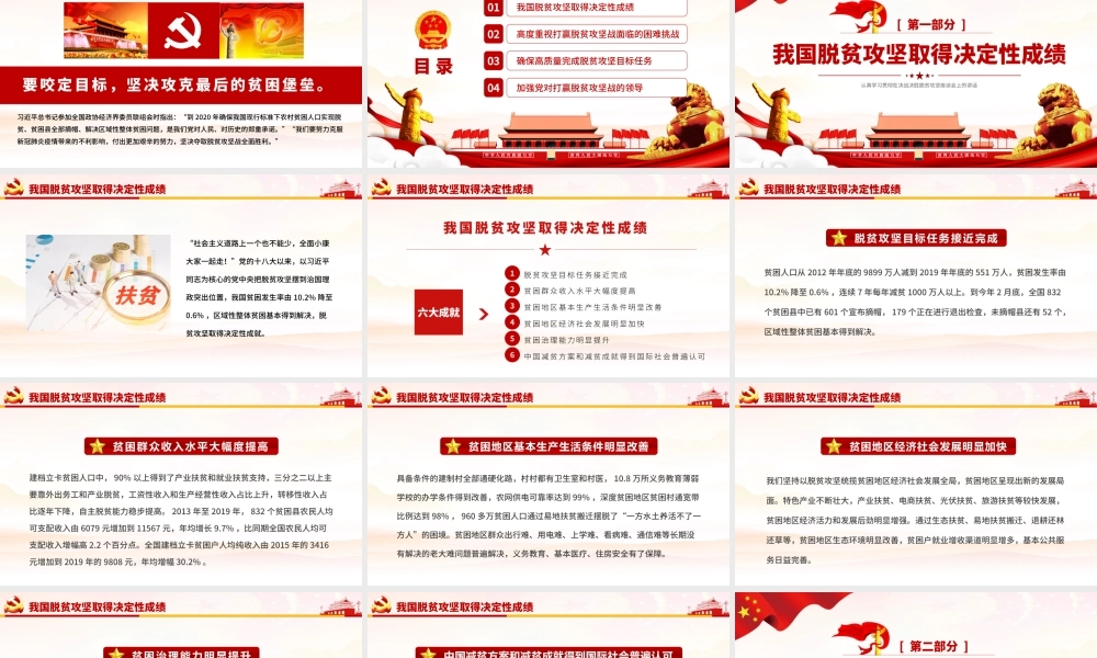 原创学习解读决战决胜脱贫攻坚座谈会上的讲话党政党建PPT.pptx