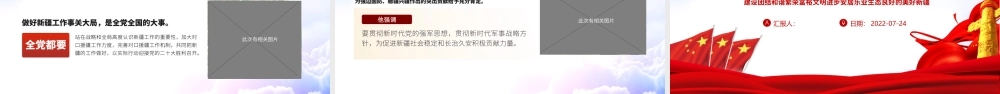 在新疆考察讲话精神PPT完整准确贯彻新时代党的治疆方略建设团结和谐繁荣富裕文明进步安居乐业生态良好的美好新疆专题党课课件模板.pptx