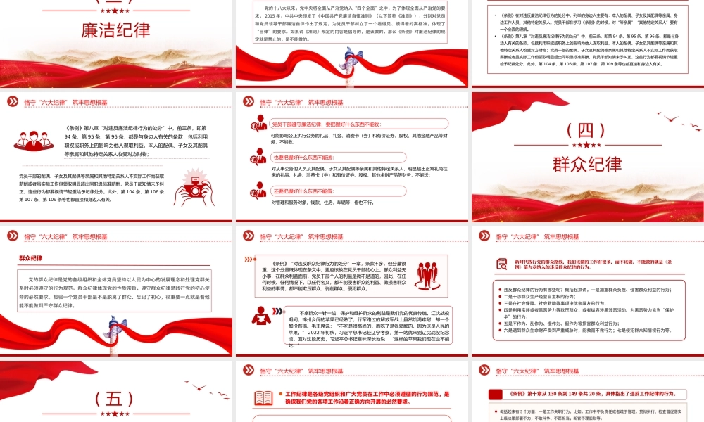 扎实开展党纪学习教育PPT精美创意恪守“六大纪律”筑牢思想根基党课下载.pptx