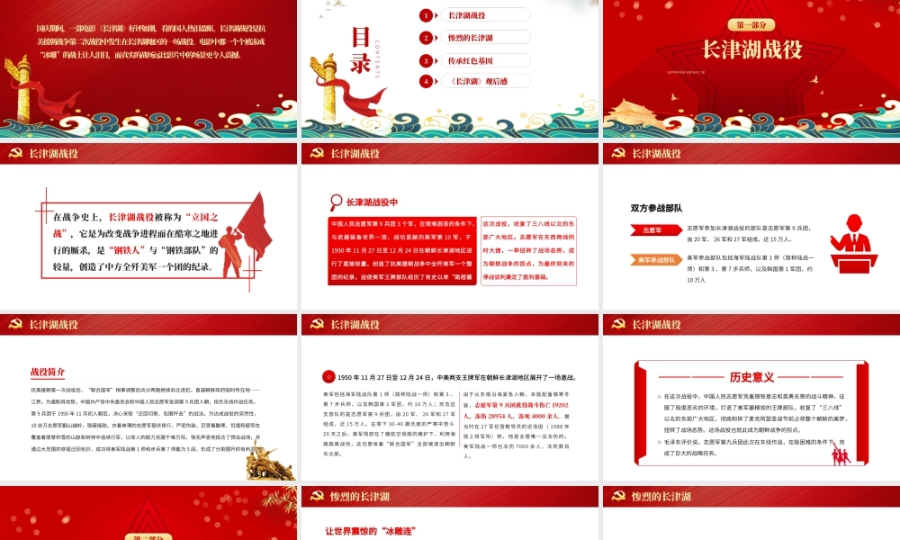 长津湖战役PPT血战长津湖纪念抗美援朝胜利71周年缅怀志愿军英雄激发奋进力量专题党课课件.pptx