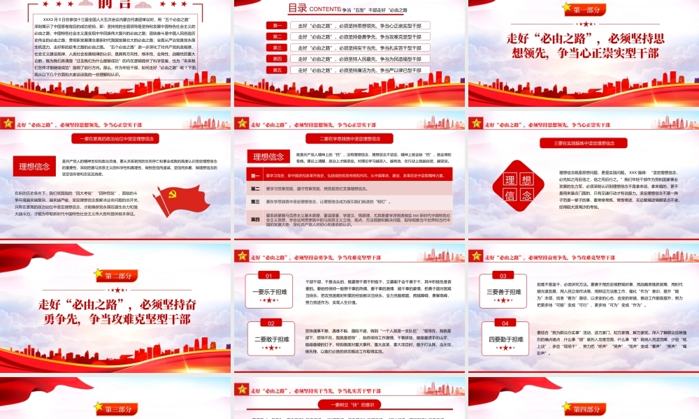 争当五型干部走好必由之路PPT红色大气风2022年领悟两会精神专题党课课件模板.pptx
