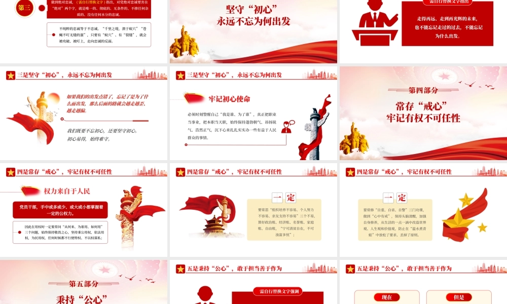 争做五心好干部树立党员好形象PPT红色党政风2022机关事业单位党日活动党课课件模板.pptx