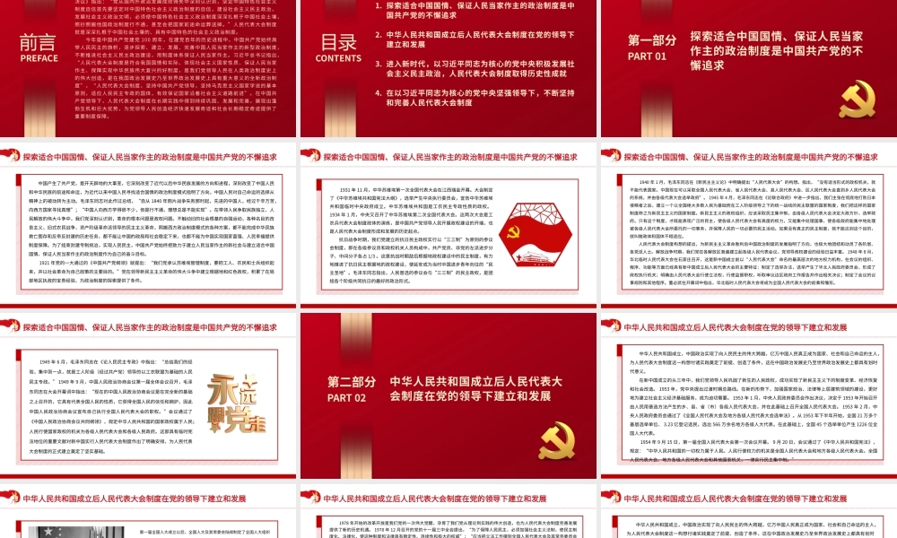 中国共产党与我国的根本政治制度PPT简洁大气人民代表大会制度就是深深扎根于中国社会土壤的具有中国特色的社会主义政治制度党课.pptx