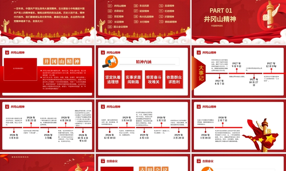 中国精神谱系PPT党政风新民主主义革命时期传承百年精神谱系凝聚奋进力量党课课件.pptx
