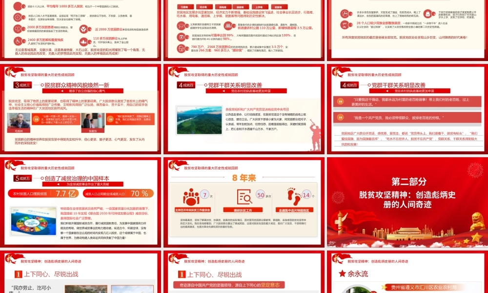中国精神谱系之脱贫攻坚精神PPT红色党政风大力弘扬脱贫攻坚精神精准务实开拓创新攻坚克难党课课件.pptx