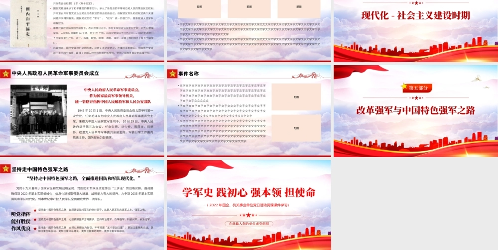 中国人民解放军军史PPT党政大气风热烈庆祝中国人民解放军建军95周年专题党课课件模板.pptx