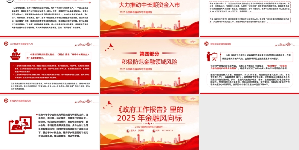 《政府工作报告》里的2025年金融风向标PPT两会专题课件.pptx