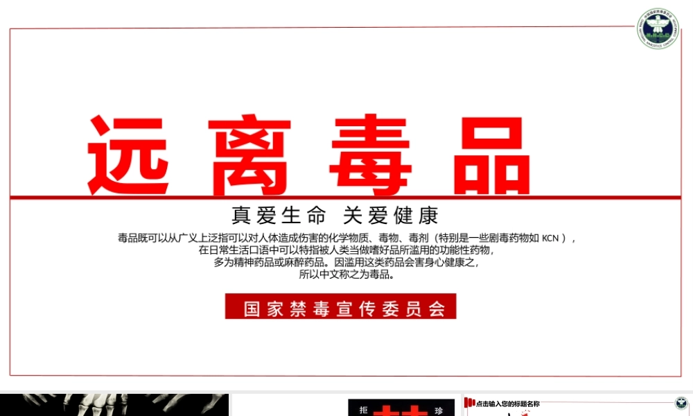 【完整内容】国际禁毒日珍爱生命远离毒品禁毒知识教育PPT课件模板.pptx