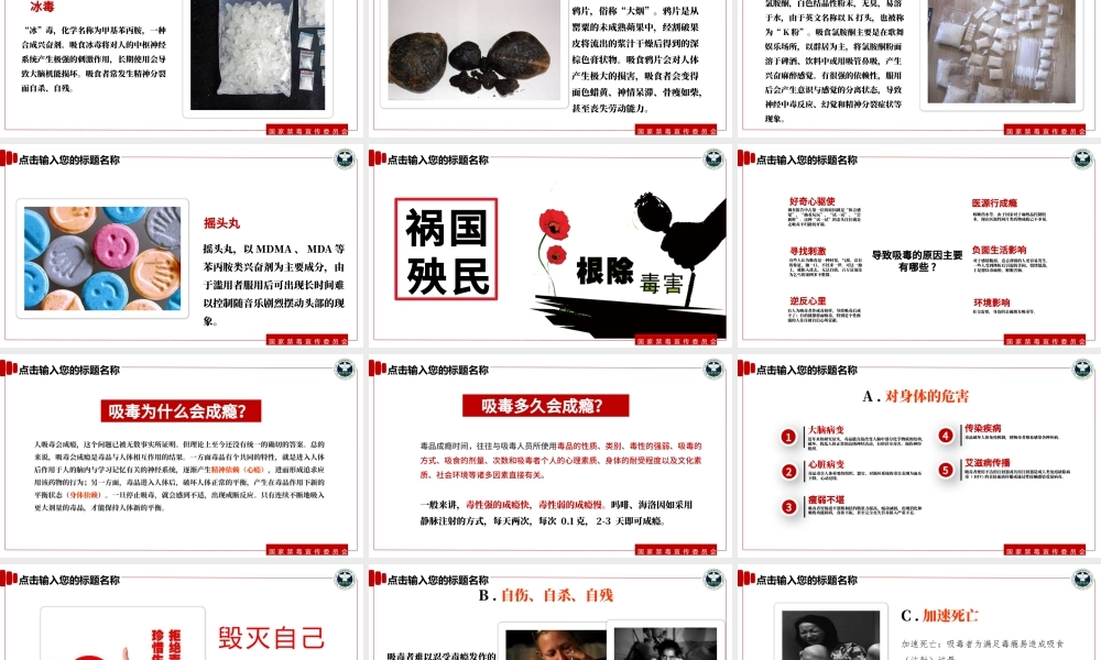 【完整内容】国际禁毒日珍爱生命远离毒品禁毒知识教育PPT课件模板.pptx