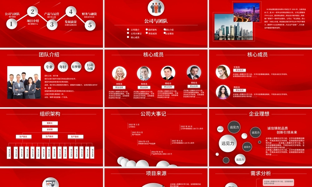 2017鸡年红色创业融资计划书ppt模板.pptx