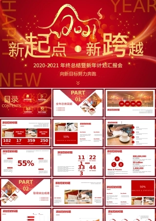 2020-2021年年终总结暨新年计划汇总PPT模板.pptx