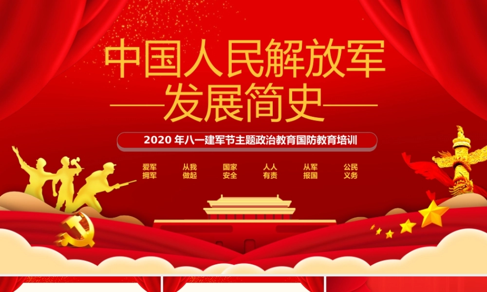 2020八一建军节中国人民解放军发展简史国防教育部队教育爱国主义教育2.pptx