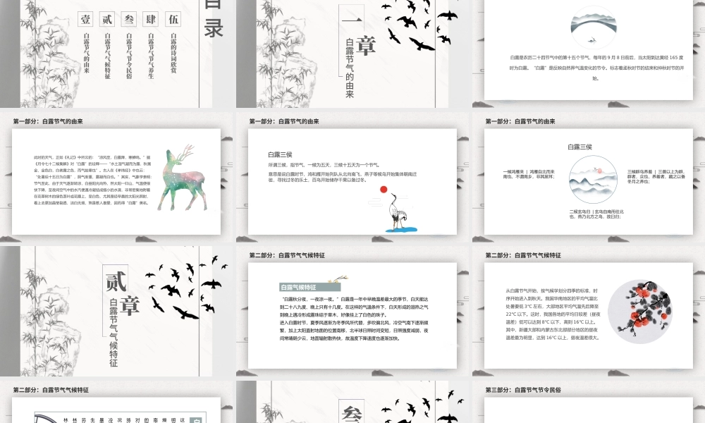 2021白露节气PPT水墨素雅中国风二十四节气传统文化宣传模板下载.pptx